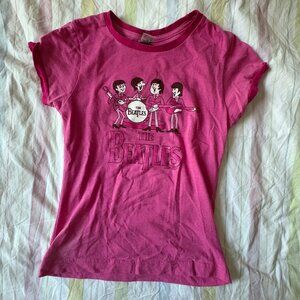 2000's pink Beatles shirt